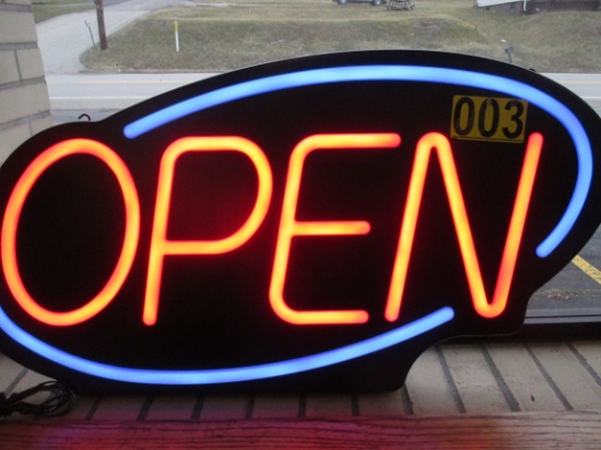 32" x 17" WORKING OPEN SIGN