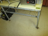 2 SHELF METAL TABLE WITH CUTTING BOARD TOP