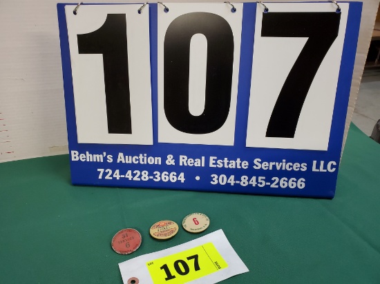 3 Xâ€™S BID EMPLOYEE BADGES & OHIO CHAUFFEUR PINBACK BADGE