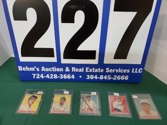 5 X'S BID 1933/34 GOUDEY BASEBALL CARDS- PRINTED IN CANADA