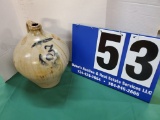 N.WHITE, UTICA NY. #3 FREEHAND STONE WARE HARVEST JUG - 15.5