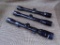 x3 rifle scopes. previously mounted. Kassnar 4x. bushnell 4x. tasco. 3x-9x