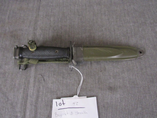 Bayonet and sheath. 6.75" blade. marked "US M7" "BOC"