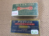 2 vintage boxes of 32 s&w long. approx 94rds.