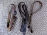 3 leather rifle slings.