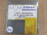 vintage box of .300 pegasus by A-square. marked 9rds