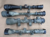 x4 scopes lot. simmons 3-9x40. barska 3-12x56. field and stream 6-24x50