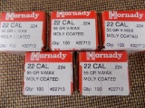 5 boxes Hornady 22cal moly coated bullets. some full, some partial.