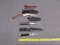 knife lot - 4 knives all with sheaths, Schrade scrimshaw buck,