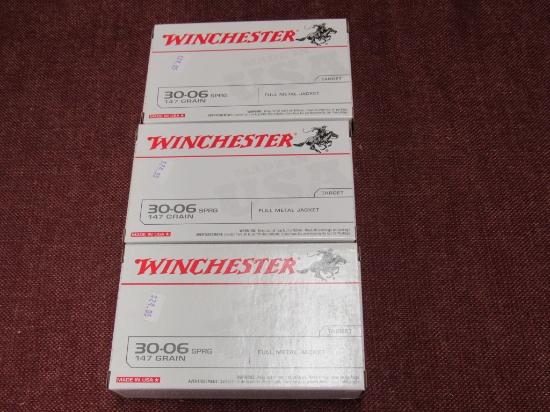 3 boxes of Winchester 30-06 ammo, 20rds/bx