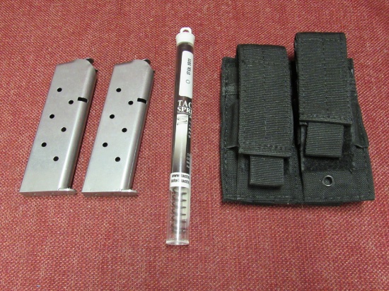 2 mags for 1911   , mag pouch and a 17 lb 1911 spring