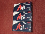3 boxes of A22 22magnum ammo, 200 rds per box