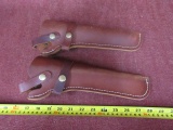 2 nice tan leather revolver hoslters, both for one money