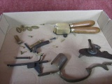 box of parts, bullet mold, percussion lock, wedges, plus