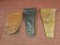 lot of 3 vintage holsters, one marked US