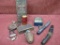 lot of mixed sportsmen items. demilled grenade, calls, and more