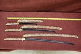 Set of 3 faux Rattlesnake skin Katana