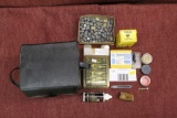 mixed lot of lead bullets, cleaning items, carry bag and more