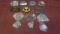 lot of 10 cast belt buckles and 3 key chains. military themes