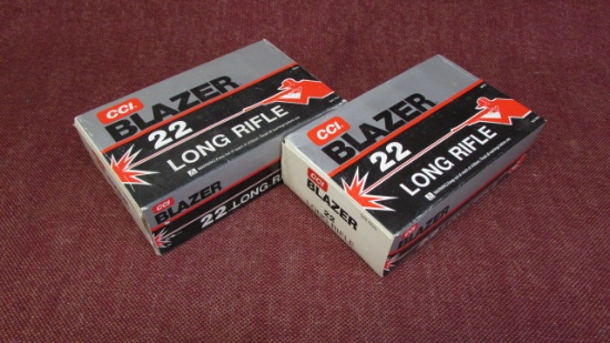 2 boxes of Blazer 22long rifle, 500rds per box, by the piece