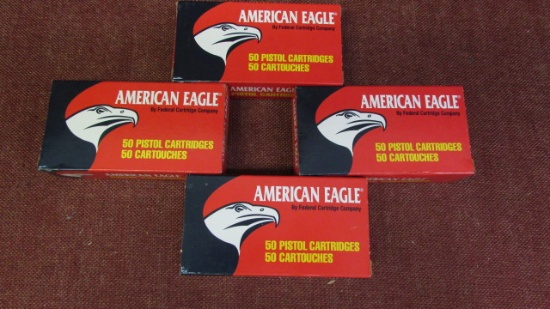 4 boxes of Federal American Eagle 9mm Luger 147 gr,