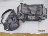 1 rolling bag and over the shoulder backpack, see photos for