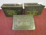 3 metal ammo cans, 1- holds 200 cartridges of 7.62mm