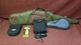 lot of soft cases. 1 long gun case, 1 pistol case and