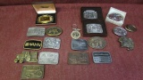 lot of 18 cast belt buckles, farming/country themes
