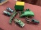 2 boxes of toys - 3 John Deere farm implements, Trinity Farms