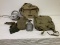 Military items - canteen with cover and belt, mess kit,