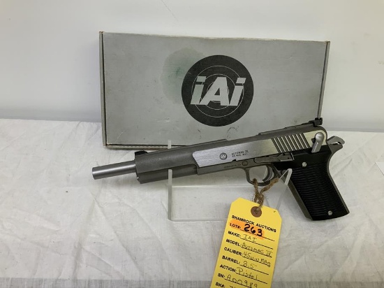 IAI Automag IV 45 win mag pistol, sn A00989, 8.5" barrel,