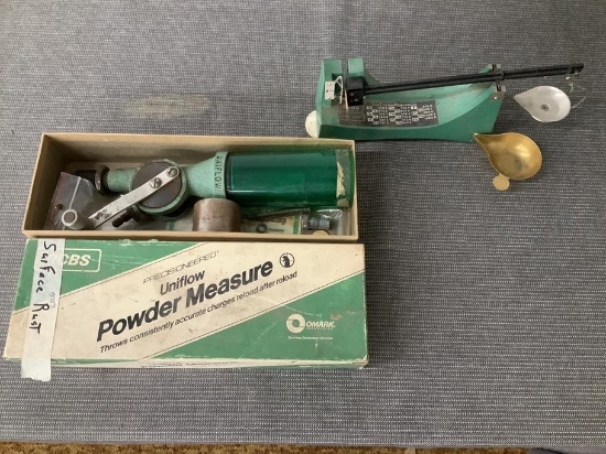 RCBS uniflow powder measure with some surface rust, RCBS