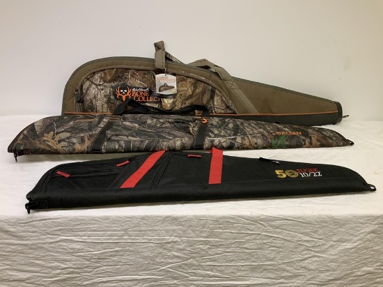 3 rifle cases, 46" Allen, 42"Ruger and 46" Bone collector,