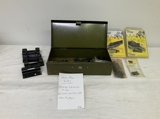 5 Vintage side mounts for scopes, 2 Williams rear sights new
