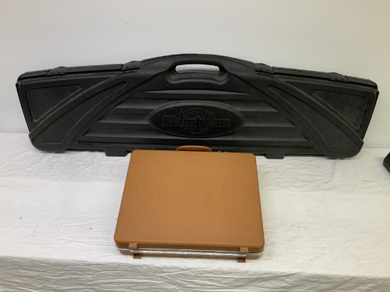 2 hard cases - double for long guns and a pistol case,
