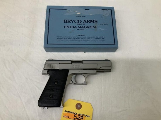 Bryco Arms 48 380 auto pistol, sn 817265, 4" barrel, box and