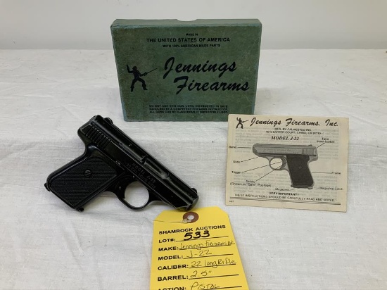 Jennings Firearms Co, J-22, 22 LR, sn: 401908, 2.5" brl