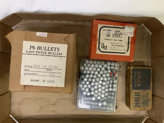 Approx. 12.5 lbs of bullets, 9mm .356, 38 cal 148 gr Wadcutter,