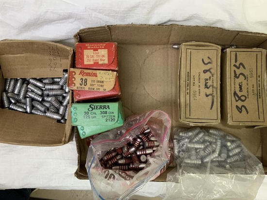 Approx. 15 lbs of bullets, .452, .375, .379, 38-55 bullets