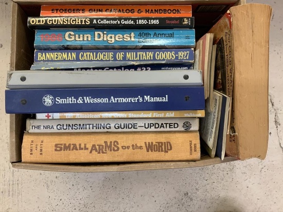 box of books - 11 + on Gunsmithing, Stoegers, S&W, etc.
