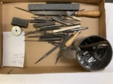 box lot of tools and items from the work bench, Allen Wrenches,
