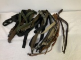 13 slings, 3 leather, 3 padded and 7 nylon, all for one money