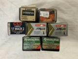 5 full boxes of 17 mach 2 ammo, 1 box with 1 rd short, plus