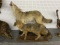 fox and coyote mounts, standing, use/wear, coyote has a