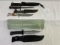 3 fixed blade knives with sheaths, Gerber (no webbing on handle),