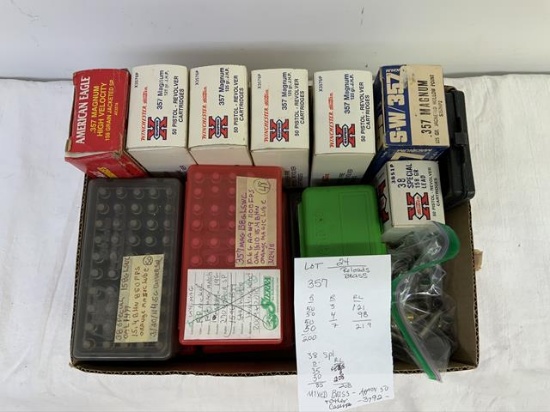 357 and 38 special lot, 357 - 200 casings, 7 rounds and 219