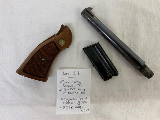 Colt Army Special 38 6" barrel only with some bluing loss,