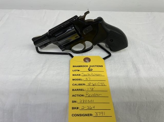 Smith & Wesson 37 38 spl. revolver, sn 280301, 1 7/8" barrel,