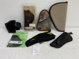 2 soft pistol cases and 5 holsters - 3 are new, Blackhawk, Sticky